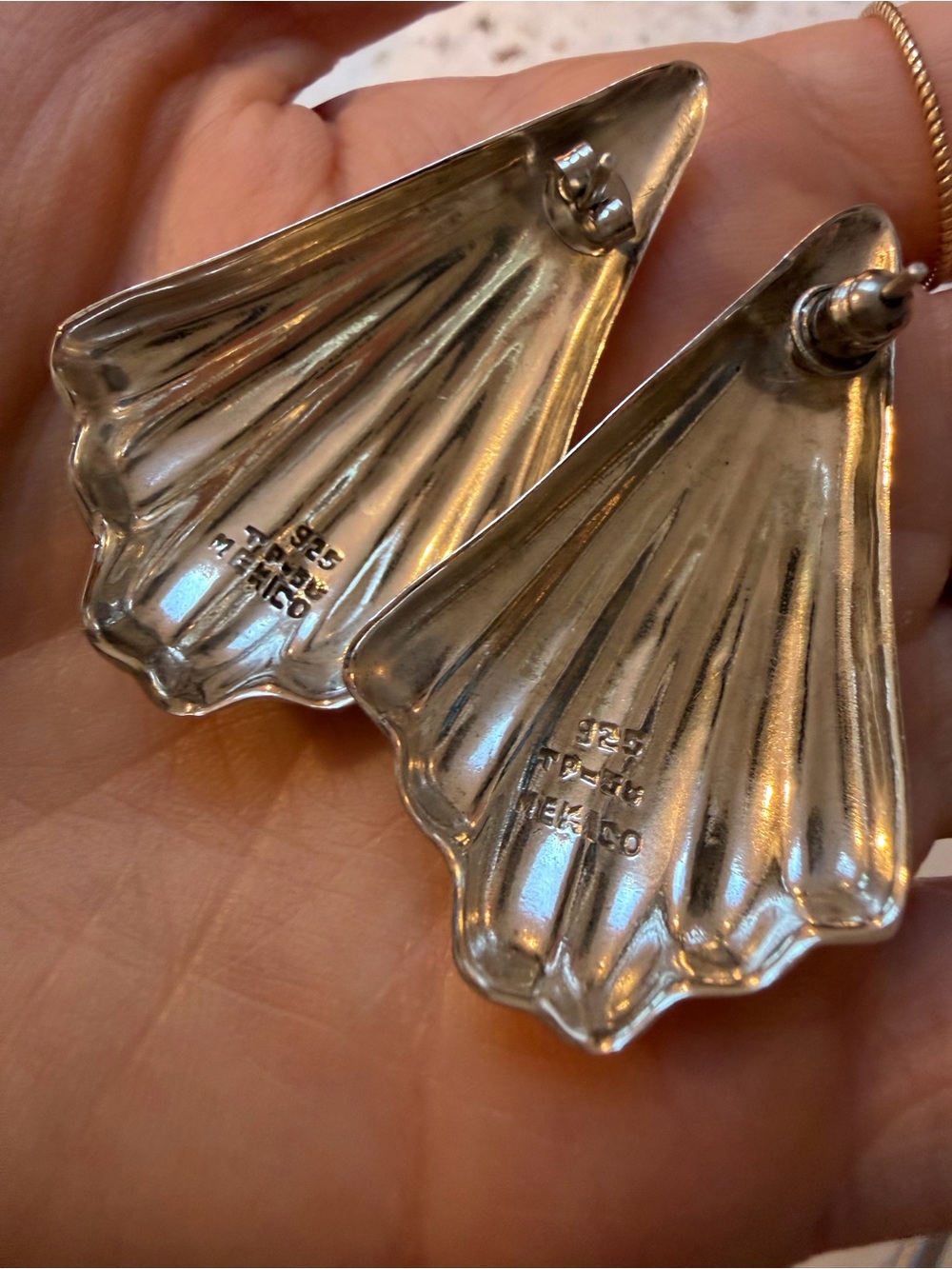 Sterling Silver Shell Drop Earrings
